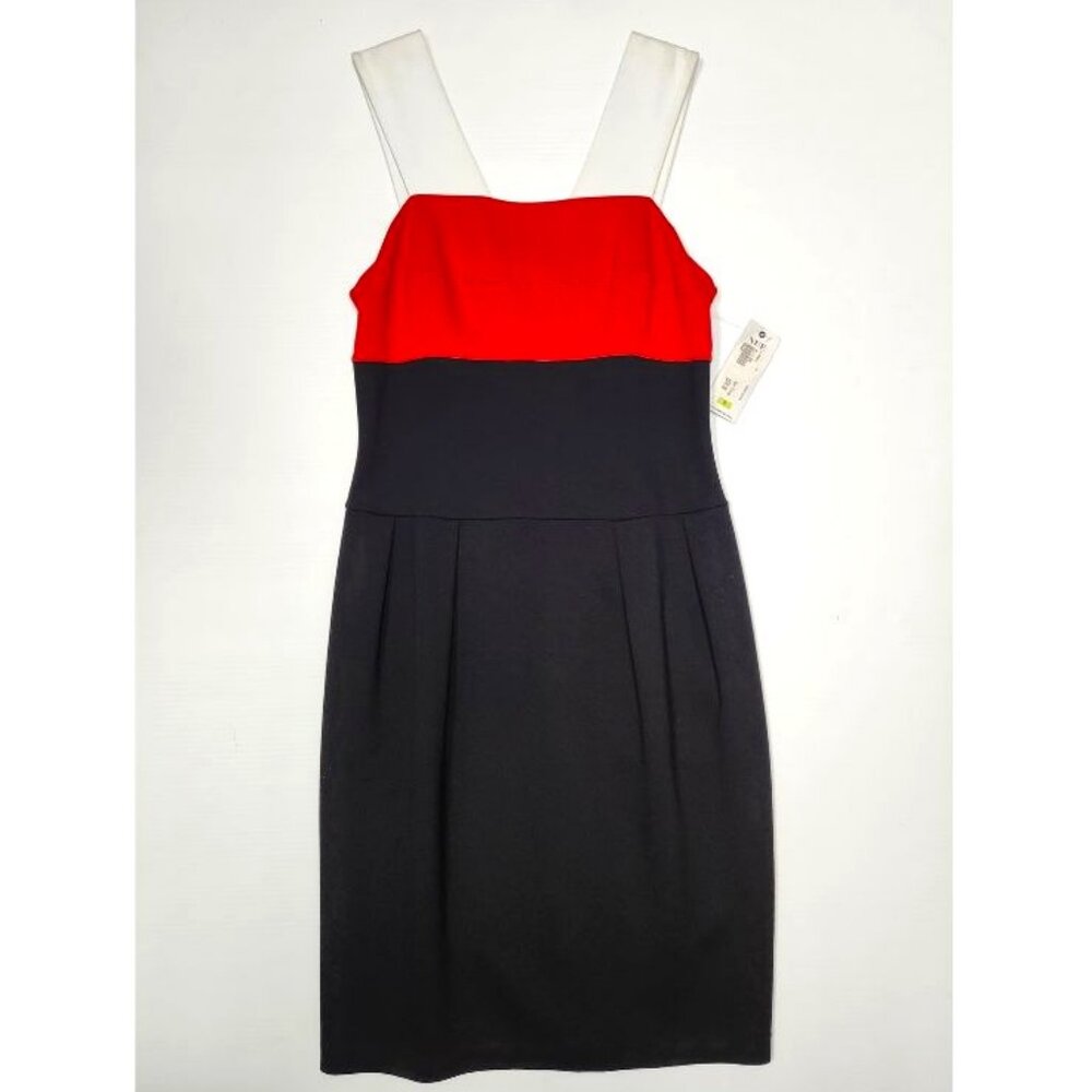 NUE Women's Black/Red/White Sleeveless Dress W/Straps Size 4